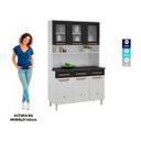 Ver imagem 6 de Armário de Cozinha em Aço Triplo 6 Portas 3 Gavetas Mirage New Preto/Branco