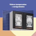 Ver mais imagens de Armário de Cozinha em Aço Triplo 6 Portas 3 Gavetas Mirage New Preto/Branco