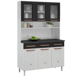 Armário de Cozinha em Aço Triplo 6 Portas 3 Gavetas Mirage New  - 4