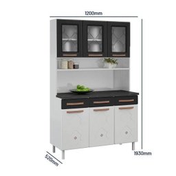 Armário de Cozinha em Aço Triplo 6 Portas 3 Gavetas Mirage New  - 5