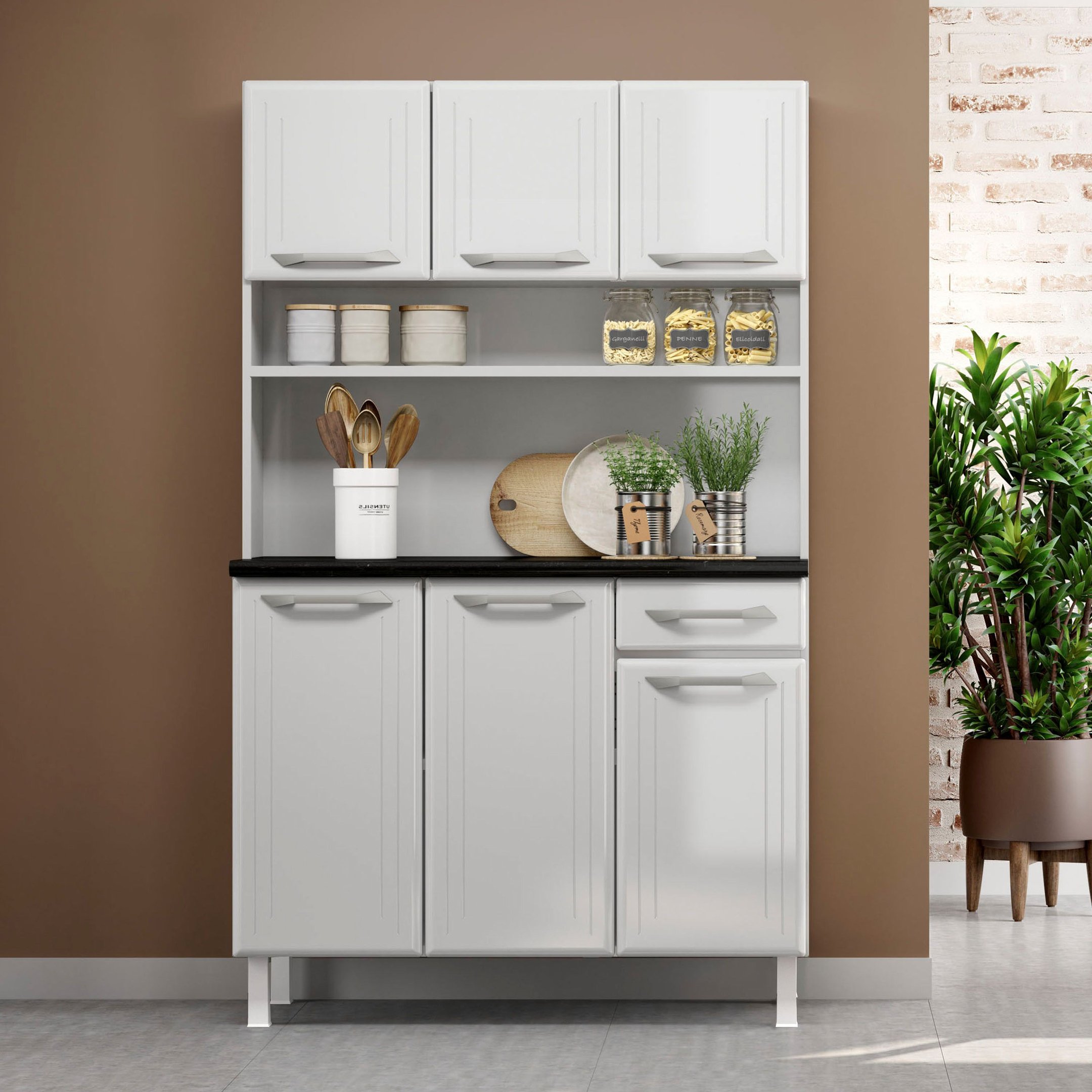 Armário de Cozinha em Aço Triplo Topázio Smart Branco | MadeiraMadeira