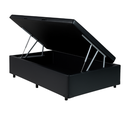 Ver imagem 1 de Cama Box Solteiro Baú Suede Preto – 88x188x35