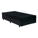 Ver imagem 2 de Cama Box Solteiro Baú Suede Preto – 88x188x35