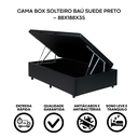 Ver imagem 3 de Cama Box Solteiro Baú Suede Preto – 88x188x35