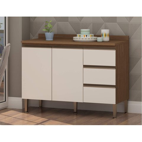 Armário Balcão P/cozinha 120cm com Pés 1303 Linha Conecta Genialflex
