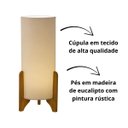 Ver imagem 3 de Luminária de Chão Vitória Pés de Madeira Cúpula em Tecido:palha