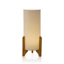 Ver imagem 2 de Luminária de Chão Vitória Pés de Madeira Cúpula em Tecido:palha