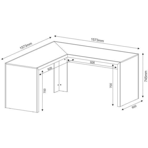 Kit 4 peças com Escrivaninha, Estante, Armário Multiuso Alto e Armário Multiuso Baixo - 2