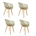 Ver imagem 1 de Kit com 4 Cadeiras Web Wood Fendi com Pés de Madeira Design Moderno e Elegante