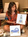 Ver imagem 3 de Kit 7 Quadros Infantis Transportes Aquarela 26x26 Moldura Filete Crua sem Vidro