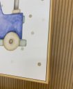 Ver imagem 2 de Kit 7 Quadros Infantis Transportes Aquarela 26x26 Moldura Filete Crua sem Vidro