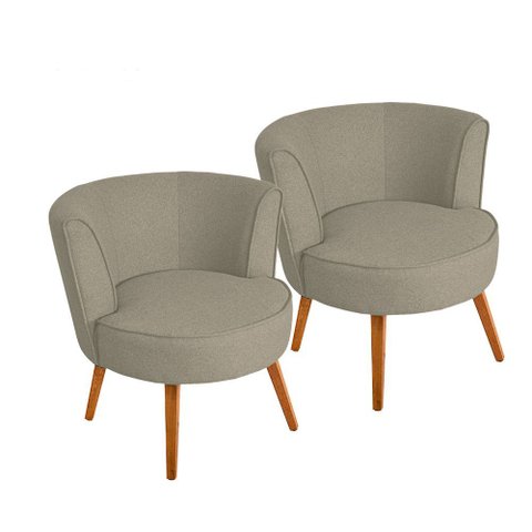 Kit 2 Poltronas Luna em Madeira de Eucalipto Movellu Home