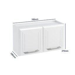Armário de Cozinha em Aço Aéreo Duplo Topázio Branco - 4 Armário de Cozinha em Aço Aéreo Duplo Topázio Branco - 4