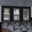 Ver imagem 1 de Armário de Cozinha em Aço Aéreo Triplo Topázio Preto/Branco