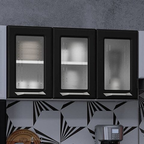 Armário de Cozinha em Aço Aéreo Triplo Topázio