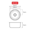 Ver imagem 2 de 1 Unidade Cuba Inox 304 Anticorrosiva 30x15cm - Alta Durabilidade!