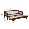 Sofá Cama 100% Madeira Maciça Pinus Auxiliar Bicama Walnut - 4