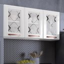 Ver imagem 1 de Armário de Cozinha Aéreo Triplo em Aço 3 Portas de Vidro Mirage New Branco