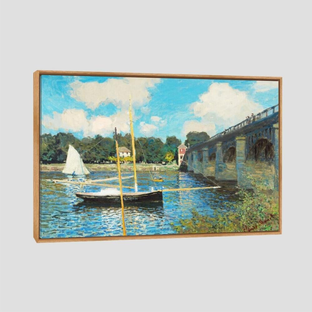 Quadro Su Tela 'Scena Di Neve A Argenteuil' Di Claude Monet - 101x76 Cm Con Cornice