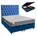 Ver imagem 1 de Kit Cabeceira + Cama Box Bau + Colchão King D23 Pro Inducol