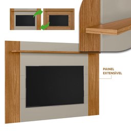 Painel Para Tv 55 Polegadas Extensível 1,60/1,80M Tulum Nature Off White Flex Linea Brasil - 3
