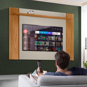 Painel Para Tv 55 Polegadas Extensível 1,60/1,80M Tulum Nature Off White Flex Linea Brasil