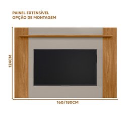 Painel Para Tv 55 Polegadas Extensível 1,60/1,80M Tulum Nature Off White Flex Linea Brasil - 4