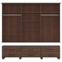 Ver imagem 2 de Guarda-roupa Bipartido 6 Portas 6 Gavetas Ouro Café Madeira Pinus - Finestra