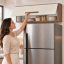 Ver imagem 6 de Armário Aéreo 79 cm 1 Porta Basculante Mara Parede Cozinha Cor:Savana Off White