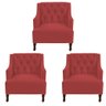 Kit 03 Poltronas Genesis Vermelho - 1