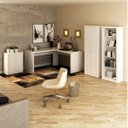 Ver imagem 1 de Kit 4 peças com Escrivaninha, Estante, Armário Multiuso Alto e Armário Multiuso Baixo