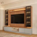 Ver imagem 4 de Conjunto Estante Modular Magnum com LED Canela Gris Fosco