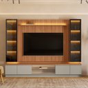 Ver imagem 1 de Conjunto Estante Modular Magnum com LED Canela Gris Fosco