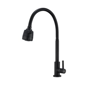 Torneira Cozinha Gourmet Flexível Giratória Mesa Preta Doan Nox06b