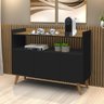 Aparador 3 Portas Buffet Master Retrô Preto/nature - 1