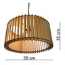 Lustre Luminária Pendente de Madeira MDF Mod. Paris GD Inclinado - 3