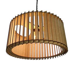 Lustre Luminária Pendente de Madeira MDF Mod. Paris GD Inclinado - 1