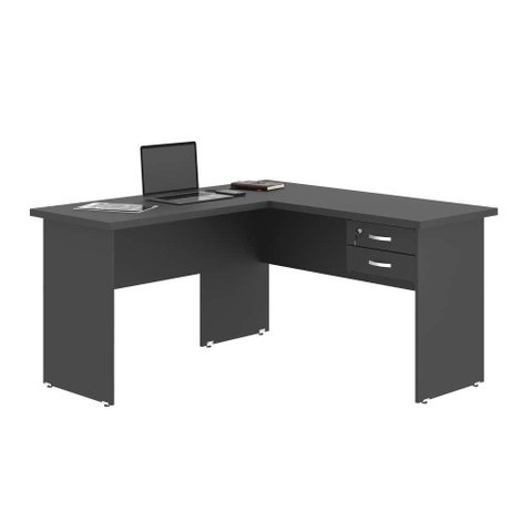 Escrivaninha em L com 02 Gavetas Chair Affara