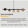 Lustre Pendente Figo Preto - 5 Globos Esfera de Vidro Âmbar - 7