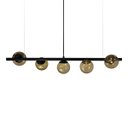 Ver imagem 1 de Lustre Pendente Figo Preto - 5 Globos Esfera de Vidro Âmbar