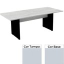 Ver imagem 1 de Mesa de Reunião Retangular 260 x 120 cm Pé Painel PE25 em MDP Cor Cinza