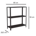 Ver imagem 4 de Estante Aço 3 Prateleiras Livros Cozinha Quarto Eaf007 Preto