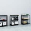 Ver imagem 3 de Estante Aço 3 Prateleiras Livros Cozinha Quarto Eaf007 Preto