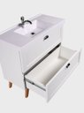 Ver imagem 6 de Gabinete para Banheiro com Cuba e Espelho Redondo 80cm Retro MDF Branco Milano - On Móveis