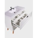 Ver imagem 4 de Gabinete para Banheiro com Cuba e Espelho Redondo 80cm Retro MDF Branco Milano - On Móveis