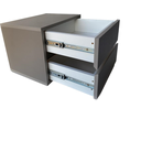 Ver imagem 2 de Kit 2 Mesa de Cabeceira com 2 Gavetas, 100% Mdf Cor Gianduia Trama