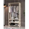 arrara arara com sapateira madeira pino Nova Decor Arara Multiuso - 1
