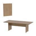 Ver imagem 1 de Conjunto Mesa de Escritório Reunião 220cm com Painel para Tv Multimóveis Cr25339 Amêndoa