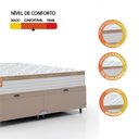 Ver imagem 2 de Cama Box Baú Colchão Casal King Molas Ensacadas Real 193x203x68cm Bege/branco Inducol Branco Nat