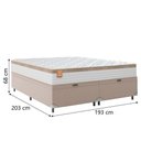Ver imagem 4 de Cama Box Baú Colchão Casal King Molas Ensacadas Real 193x203x68cm Bege/branco Inducol Branco Nat